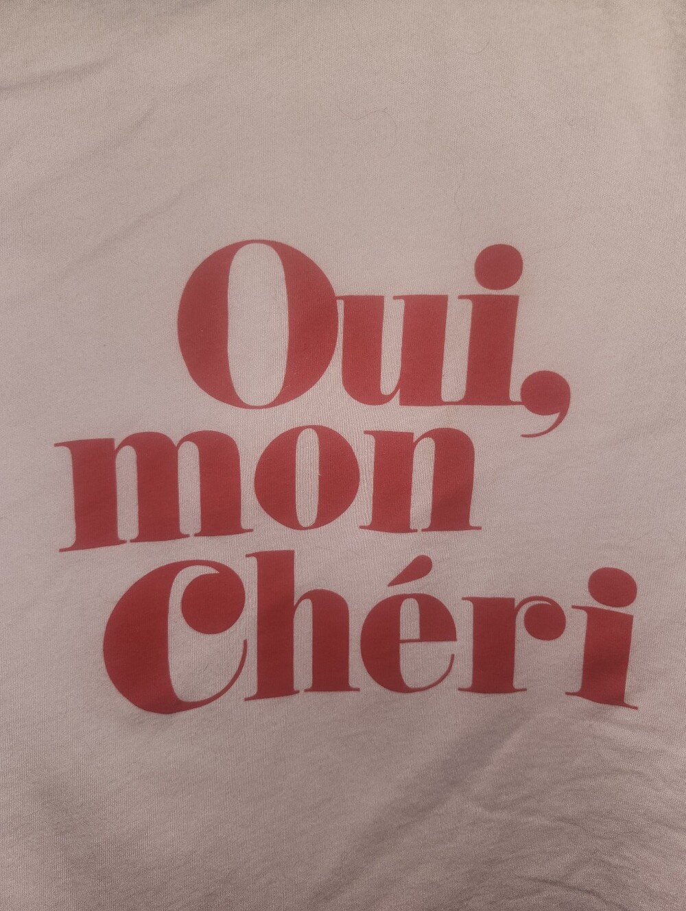 🩷❤️EUC H&M "Oui, Mon Cheri Graphic T-Shirt" (Yes, My Darling in French) XXL❤️🩷 - Picture 7 of 10
